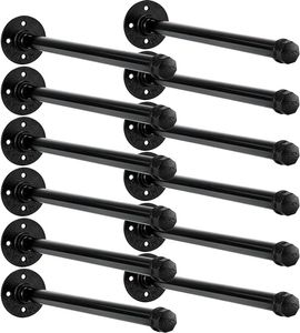 Kleidungsständer mit Schrauben Set Wandmontaged Industrial Pipe Wheel Bar Closet Stangen zum hängenden Kleidung Schwarze Kleidung Hängestange für Einzelhandel Boutique Display