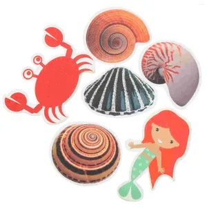 Bath Mats 6Pcs Bathtub Shell Sticker Creature Non Stickers Safety Shower For Home Bathroom