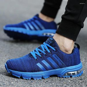 Scarpe casual uomini sneaker bianche da uomo allenatori da uomo cuscino ariatenesso blu misculino