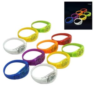 Decoração de festa 10pcs Sond Control Concert Voice LED Bracelets Light Bangle Plashing DropShip Drop Delivery Dh3zz