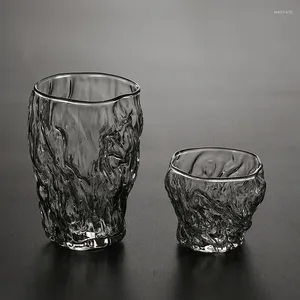 Weingläser kreativer Persönlichkeit Tee Tasse Japanischer Stil Stumpf geformtes Glas Personal Heatresistant Set