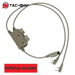 Accessories TS TACSKY Dual Communication RAC PTT Military Headset Adapter for PELTOR Headsets Compatible with Baofeng UV5R WalkieTalkies