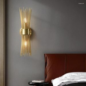 Wall Lamp Modern Luxury Living Room Background Light Creative Balcony Corridor Staircase Pure Copper Bedside Decorative