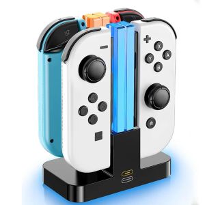 Stands 4 In 1 Controller Charger LED Indicator Charging Stand Dock Station For Nitendo Switch Nintendoswitch NS OLED Accessories