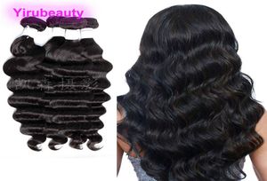 Extensões de cabelo humano da Malásia 4 Bundles soltos Cabelos virgens profundos 828 polegadas cor naturais de trama dupla 4 peças LOT6457382