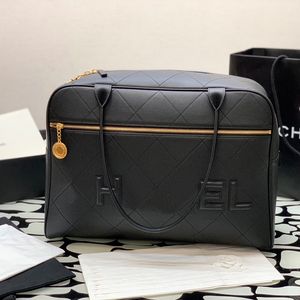 unisex siyah büyük tasarımcı çantaları gerçek deri omuz çantaları ayna kalite çanta moda crossbody çanta lüks hassas tote çanta yumuşak kumaş bowling çanta kutu