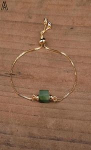 Charm Armbänder Natural Jades Stone Single Nugget Perlen handgefertigtes Armband Frauen Mala Gold Heilung Chakra Braceletcharm2226768
