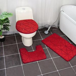 Banyo paspasları ekose halı kapı mat banyo emici kaymaz zemin 3pc set u-şekilli tuvalet yatak odası oturma odası yumuşak ayak pedi