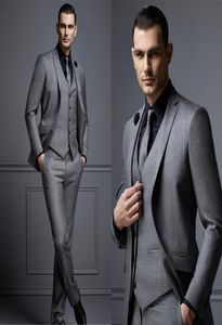 Fashion Grey Mens Abito da sposa a buon mercato abiti da uomo formale per uomini smoking slim groom smoking per manjacketvestpants DH60061908649