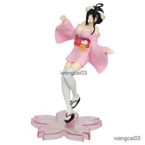 Action Toy Figures 18cm Overlord Albedo Anime Figur Sakura Kimono Action Figure Toys for Kids Gift Collectible Model Ornaments Dolls PVC With Box