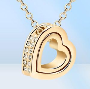 Pendant Necklaces Heart Necklace Women Silver 18K Gold Plated Designer Jewelry Crystal Pendants Jewellery Valentine039s Day A7109231