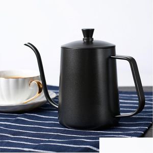 Coffee Pots 350/600 Ml Stainless Steel Mounting Bracket Hand Punch Pot Drip Gooseneck Spout Long Mouth Kettle Teapot 210330 Drop Deliv Dhbyf