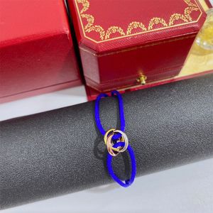 Marca clássica de titânio amante de aço três círculos pulseira de pulseira de pulseira homens mulheres charme pulseira casal jóias festas de festas de férias por atacado