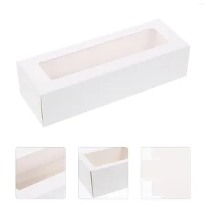 Ta ut containrar 10st Macaron Boxes med Clear Window Macarons Container Packaging Box For Chocolate Truffles Cake Pops Desserts