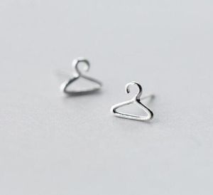 Stylish Small Hangers Ear Stud Silver Alloy Personalized Girls Birthday Gifts Punk Jewelry Coat Hanger Studs Earrings5882863