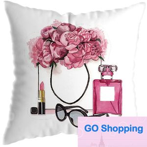 Wholesale Perfume Bottle Pillowcase Fashion Female Pet Home Decoration Pillowcase Polyester Perfume Sofa Pillowcase