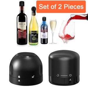 Bolsa de garrafa de vinho com Twist Lock reutilizável Selador de vinho Champagne Stoppers Bangress Cap Stoppers para garrafas Tampa da bomba de vácuo