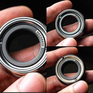 0SGA Decompression Toy LAUTIE Mechanic Ring Paragraph Fidget Spinner Fingertip Gyro Ratchet Magnetic Metal Adult Anti Stress Toy Office Desk EDC 240412