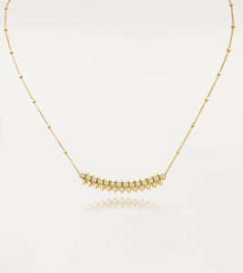 High Edition Classic Design Cubic Zirconia Rivet Clash Love Necklace Pendant Women Girls 316L Titanium Steel Wedding Jewelry Colla1061608