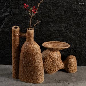 Vases Hydroponic Nordic Ceramic Vase Flower Aesthetic Decoration Plant Small Tall Design Vintage Wazon Home Decor WK50HP