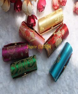 100pcslot 레트로 새로운 립스틱 브로케이드 자수 꽃 디자인 홀더 상자 거울 화장품 가방 다색 케이스 7827829