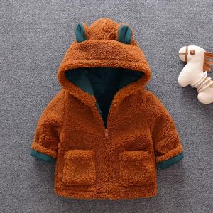 Jackets IENENS Kids Boys Girls Jacket Clothes Winter Warm Clothing Children Hooded Coats Tops Wool Coat Baby Parkas Outerwear