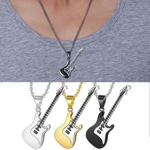 Pendant Necklaces Women Music Stainless Steel Chain Necklace Guitar