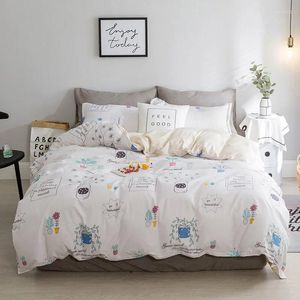 Set di biancheria da letto da 4 pezzi per la pelle coperta piumino morbido a/b pattern a doppia faccia semplicità foglio letto trapunta pioggia