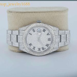 Genialne okrągłe cięcie mrożone Moissanite Watch Women dla każdego luksusowego piękna OCN z VVS Clarity Diamond