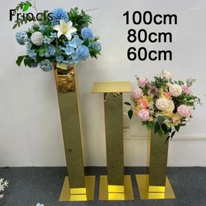 Flores decorativas de 60/100 cm de altura vaso de flor de ouro suporte acrílico chumbo líder de casamento rack para decoração de festas de banquete para eventos