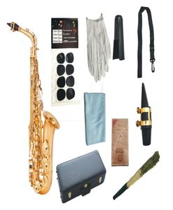 Varumärkekvalitet Musikinstrument Jupiter Jas769 Alto EB Saxophone Professional Mässing Gold Lacquer Sax för studenter med Case Acces8370748