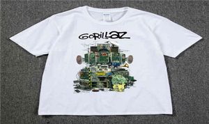 Маленькая футболка Gorillaz UK Rock Band Gorillazs Tshirt Hiphop Alternative Rap Music Tee рубашка The Nownow New Album Tshirt Pure Cotton4991676