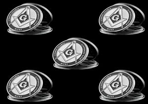 5pcs Collection Coin European Brotherhood masons Masonic Craft Token 1 oz Silver Plated Challenge Badge5494923
