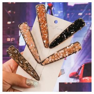 Hårklipp Barrettes Kvinnor Girls Charm Crystal Hairpin Clip Dukbill Tanded Bobby Pin Lady Barrette Accessories Ship Drop Delivery Dhyza