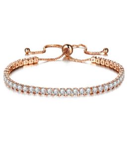 Nova pulseira redonda de tênis para mulheres cor de ouro rosa de ouro rosa cor cúbica de zircônia charme pulseiras bulkes femme jóias de casamento4652385