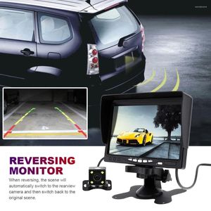 Inch -Auto -Rückfahrkamera Monitor 12V/24 V HD LCD -Parken -Rückkehr -Bildschirm 1024x600 Back Up mit Sonnenschirm