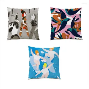 Pillow Throw Covers Velvet Cover 45x45 Line Sofa Living Room Decoration Gift Street Art Bed Color Geometry Square E0342