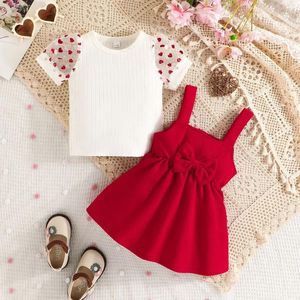 Set di abbigliamento Summer NABY BASCHE CHE CURCHI Cuore Stampa a manica corta Toppe topi tops