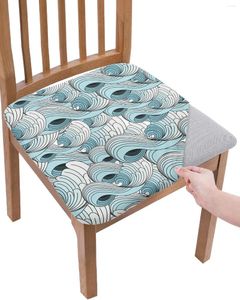 Tampa a cadeira Ocean Wave Removable Seat Cover Dining Cushion Slipcover para cadeiras de cozinha House de Chais