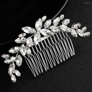 Headpieces Classic Austrian Crystal Hair Combs Silver Color Alloy Wedding Jewelry Accessories Headdress Bride's Tiara