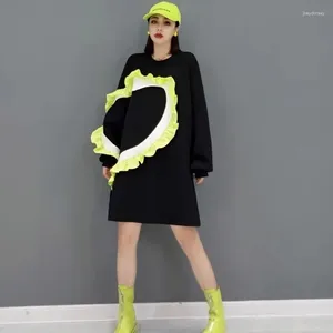 Damen Hoodies 2024 Spring Herbst Modedesign Nähte gekräuselt
