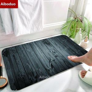 Maty do kąpieli Aiboduo zestaw łazienkowy wycieczka 40x60/50x80 drewno ziarno czarny podłogę dywan miękki prysznic bez poślizgu