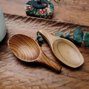 Spoons Log Digging Short Handle Wooden Spoon Take Tea Scoop Coffee Bean 5 Grams Measuring Wide Mouth Manual