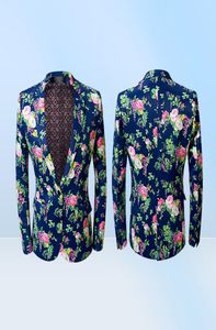 Flora tryck 2 bit kostymer set män bröllop prom klänning kostymer blzer med byxor mens smala passform en knapp terno masculino4701431