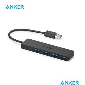 Docking Stations Hubs Anker Usb Hub 3 0 4Port Tra Slim Data For Book Air Pro Tablet I Laptop Notebook Pc Flash Drives Drop Delivery Dhxig