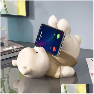 Objetos decorativos As estatuetas Bear comprimidos de telefone para celular para decoração de iPad Estudo de escritório Office Desktop Ornamentos de aniversário dhmuq