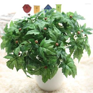 Decorative Flowers 7 Fork Bouquet Simulation Plant Wall Flower Artificial Silk Green Leaves DIY Home Wedding Party Garden Decoration Gift