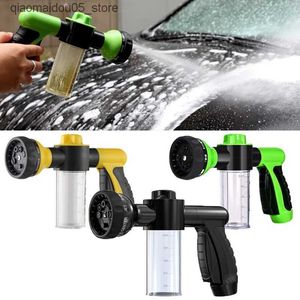 Sand Play Water Fun Water Pressure Hose Munstycke Foam Gun 8 I 1 Spray Gun Soap Distributör Garden Water Horse Dog Animal Car Washing Tool Q240413