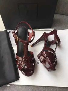 Sandals Designer Women High Heels Shoes 10cm Shiny Metal Leather Luxury Dress Leather Wedding Shoes 14cm With Box NO23 24040413LKPN