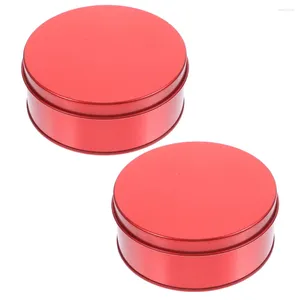 Garrafas de armazenamento 2 PCs Casamento Box Placa de cookie Latas de biscoito de Natal Organizador de chá de folhas soltas